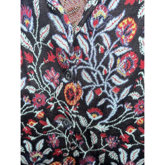 Peruvian Connection Kashmiri Floral Jacquard Knit Jacket Blazer XS Prima Cotton - Picture 6 of 11